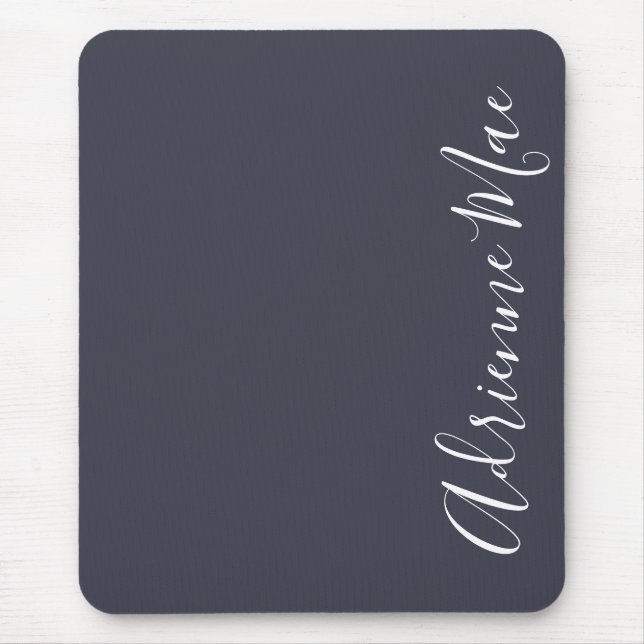 Simply Elegant Navy Blue Personalised Mouse Pad (Front)
