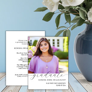 Simply Elegant Photo Graduation Invitation