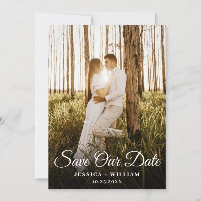 Simply Elegant Photo Wedding Minimalist Simple Save The Date (Front)