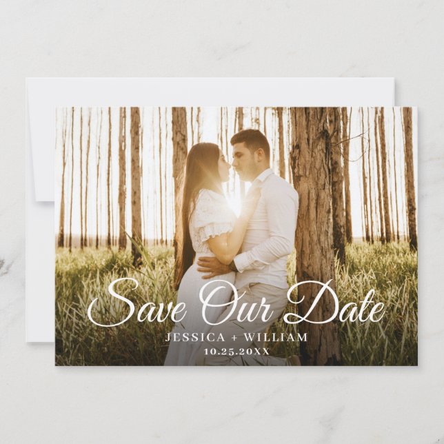 Simply Elegant Photo Wedding Save The Date (Front)