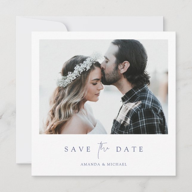 Simply Elegant Photo Wedding Save the Date Invite (Front)