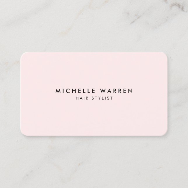 Simply Elegant Pink Hair Stylist Business Card (Front)