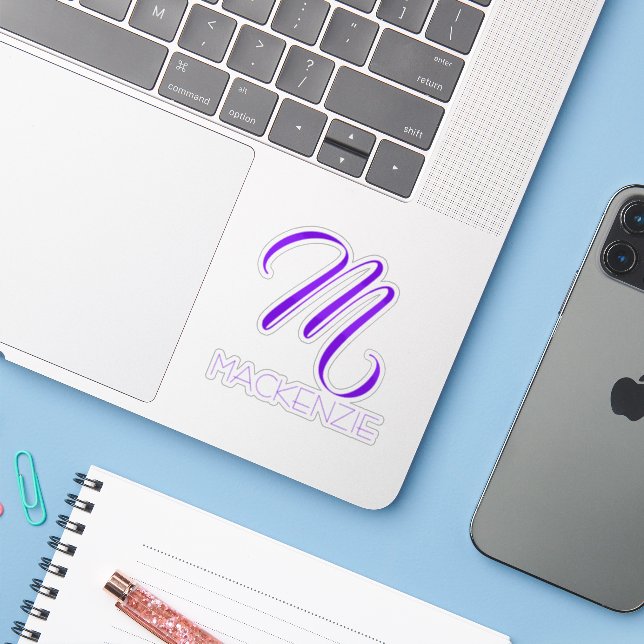Simply Elegant Purple Custom Personalised (Laptop w/ iPhone)
