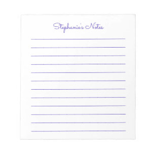 Simply Elegant Purple Lined Personalised Notepad