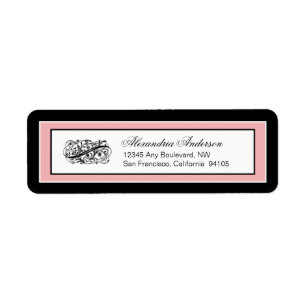 Simply Elegant Return Address Label (black/pink)
