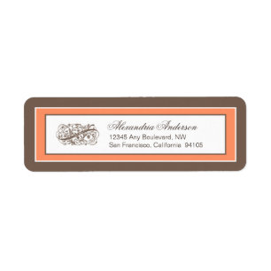 Simply Elegant Return Address Label: brown/fuchsia Label