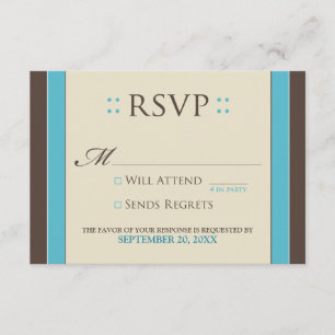 Simply Elegant RSVP Card (aqua/chocolate)