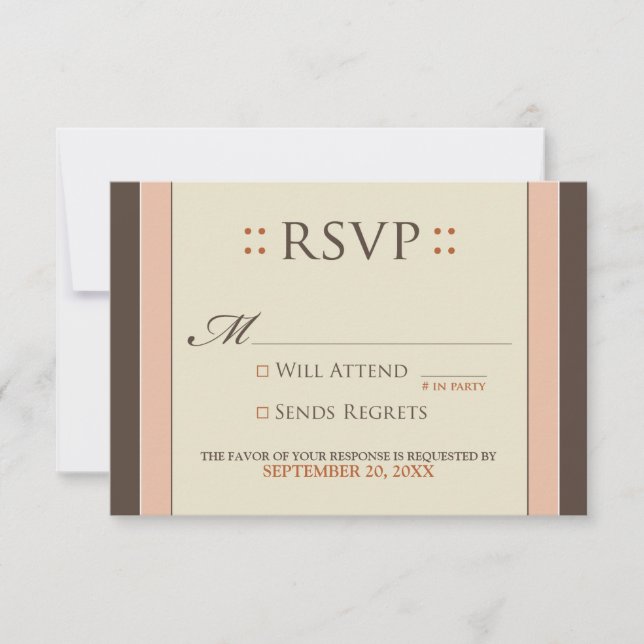 Simply Elegant RSVP Card (baby pink/chocolate) (Front)