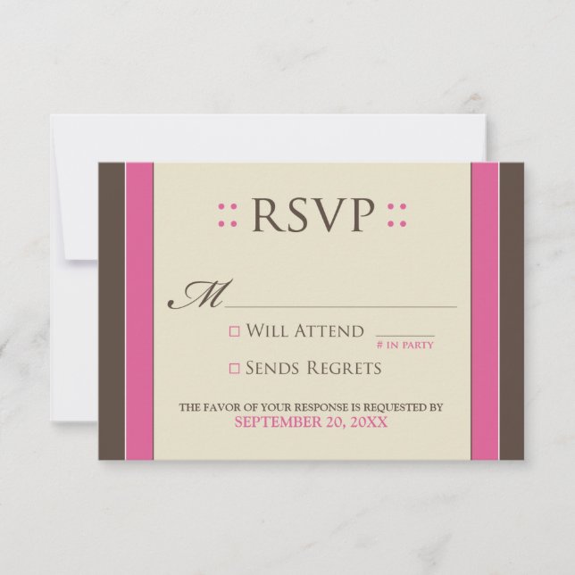Simply Elegant RSVP Card (fuchsia/chocolate) (Front)