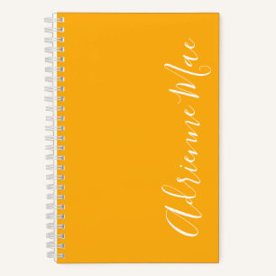 Simply Elegant Saffron Yellow Personalised 5.5x8.5 Notebook
