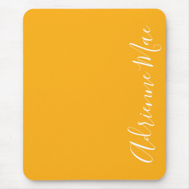 Simply Elegant Saffron Yellow Personalised Mouse Pad (Front)
