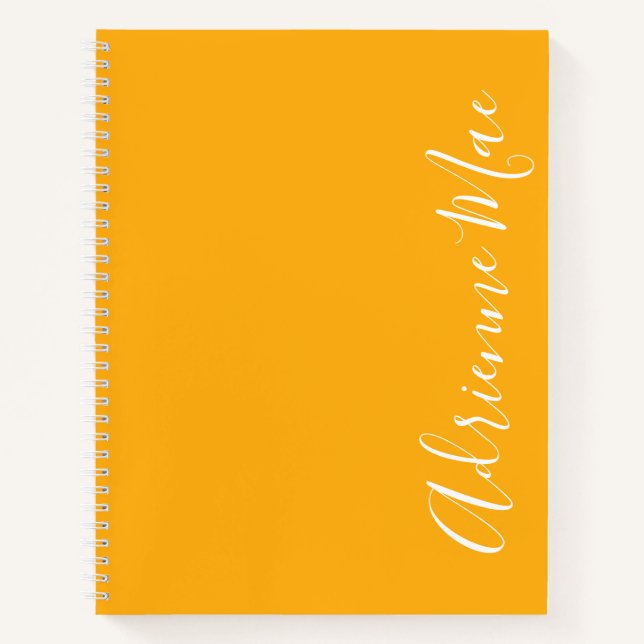 Simply Elegant Saffron Yellow Personalised Notebook (Front)