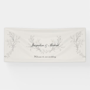 Simply Elegant Script Cream Welcome to our Wedding Banner