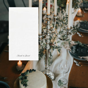 Simply Elegant Script Names White Wedding Guest Napkin