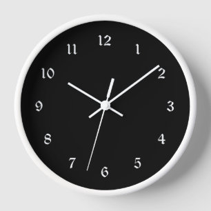 Simply elegant solid black, white trim, clock