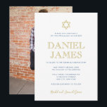 Simply Elegant Star,  Photo on Back, Bar Mitzvah Invitation<br><div class="desc">Use the back of this invitation to add your favourite photo.</div>