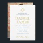 Simply Elegant Star,  Photo on Back, Bar Mitzvah Invitation<br><div class="desc">Use the back of this invitation to add your favourite photo.</div>