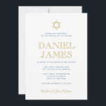 Simply Elegant Star, Text on Back, Bar Mitzvah Invitation<br><div class="desc">Use the back of this invitation to add your celebration and reply details.</div>