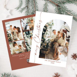Simply Elegant Stylish 5 PHOTO Christmas Greeting Holiday Card