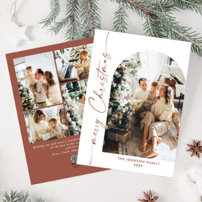 Simply Elegant Stylish 5 PHOTO Christmas Greeting Holiday Card (Creator Uploaded)