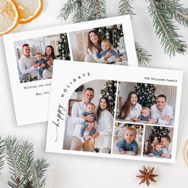 Simply Elegant Stylish 6 PHOTO Christmas Greeting Holiday Card (Creator Uploaded)