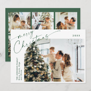 Simply Elegant Stylish 7 PHOTO Christmas Greeting Holiday Card