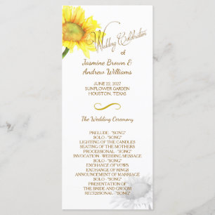 Simply Elegant Sunflower Wedding Program
