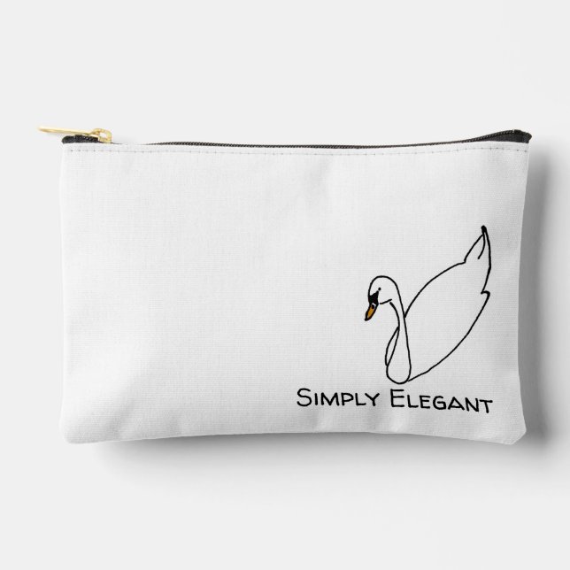 Simply Elegant Swan Accessory Pouch (Front)