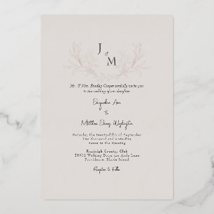 Simply Elegant Taupe Foliage Wedding Rose Gold