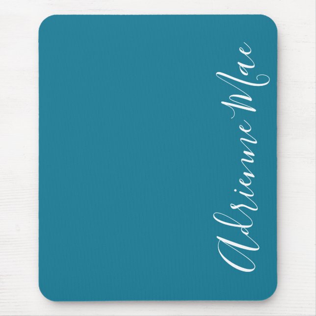 Simply Elegant Teal Blue Personalised Mouse Pad (Front)