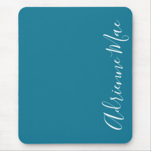 Simply Elegant Teal Blue Personalized Mouse Pad