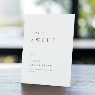 Simply Elegant Typography Love is Sweet Wedding Pedestal Sign