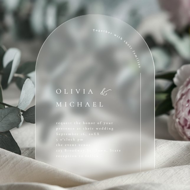 Simply Elegant Typography Modern Arch Wedding Acrylic Invitations (Simply Elegant Typography Modern Arch Wedding Acrylic Invitations)
