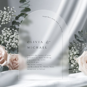 Simply Elegant Typography Modern Arch Wedding Acrylic Invitations