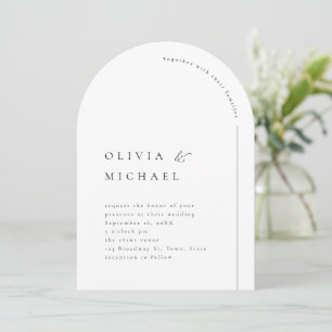 Simply Elegant Typography Modern Arch Wedding Invitation