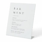 Simply Elegant Typography Modern Bar Menu Pedestal