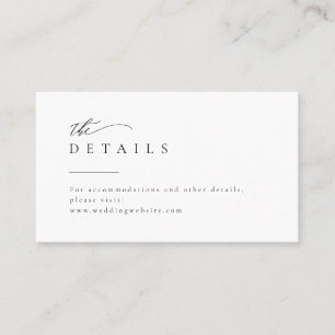 Simply Elegant Typography Modern Wedding Details  Place Card