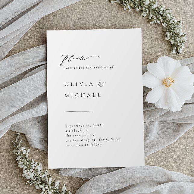 Simply Elegant Typography Modern Wedding Invitatio Invitation (Simply Elegant Typography Modern Wedding Invitatio Invitation)