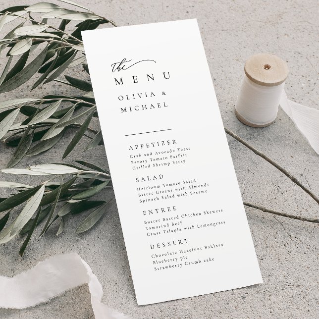 Simply Elegant Typography Modern Wedding Menu (Simply Elegant Typography Modern Wedding Menu)