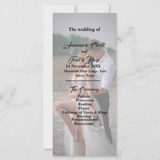 Simply Elegant Typography Modern Wedding Program (Front)
