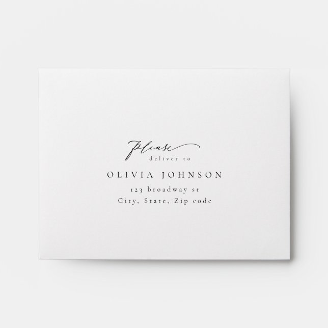 Simply Elegant Typography Modern wedding RSVP Enve Envelope (Front)