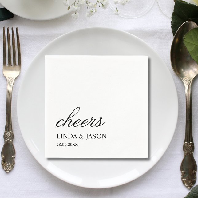 Simply Elegant Typography Personalised Wedding Napkin (Creator Uploaded)
