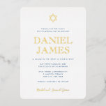 Simply Elegant w/Text on Back Bar Mitzvah Gold<br><div class="desc">This elegant design uses real foil to make it special! Customise using the template form.  All colours and fonts can be changed using the advanced editing menus.</div>