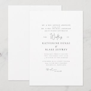 Simply Elegant Wedding Both Parents Invitation
