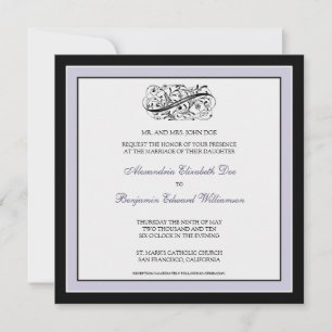 Simply Elegant Wedding Invitation (black/lilac)