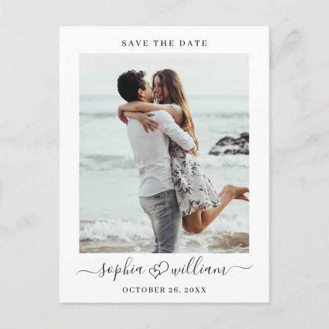 Simply Elegant Wedding Save the Date Photo Postcard (Front)