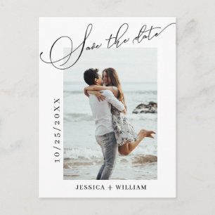 Simply Elegant Wedding Save the Date Photo Postcard