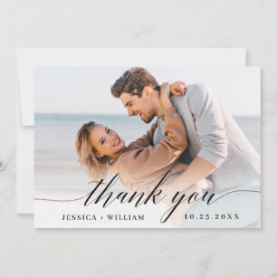 Simply Elegant Wedding Simple 2 Photo Thank You Card