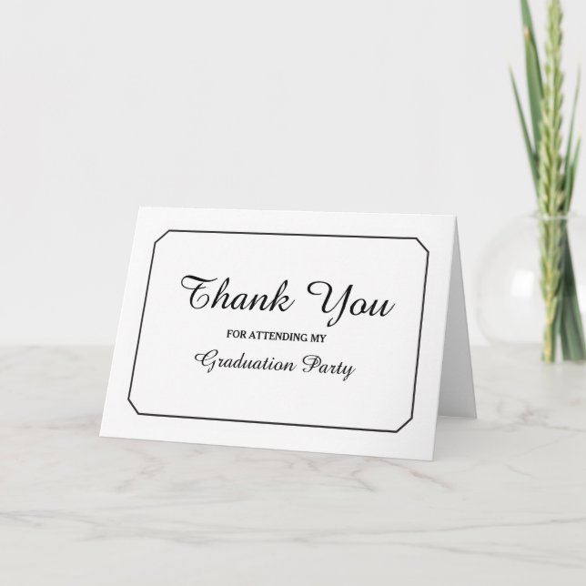 Simply Elegant White Graduation Thank You Card (Front)
