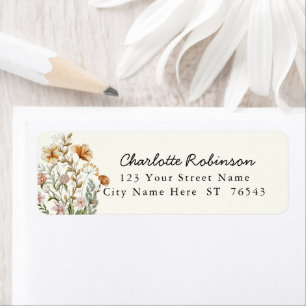 Simply Elegant Wildflower Floral Return Address La Label